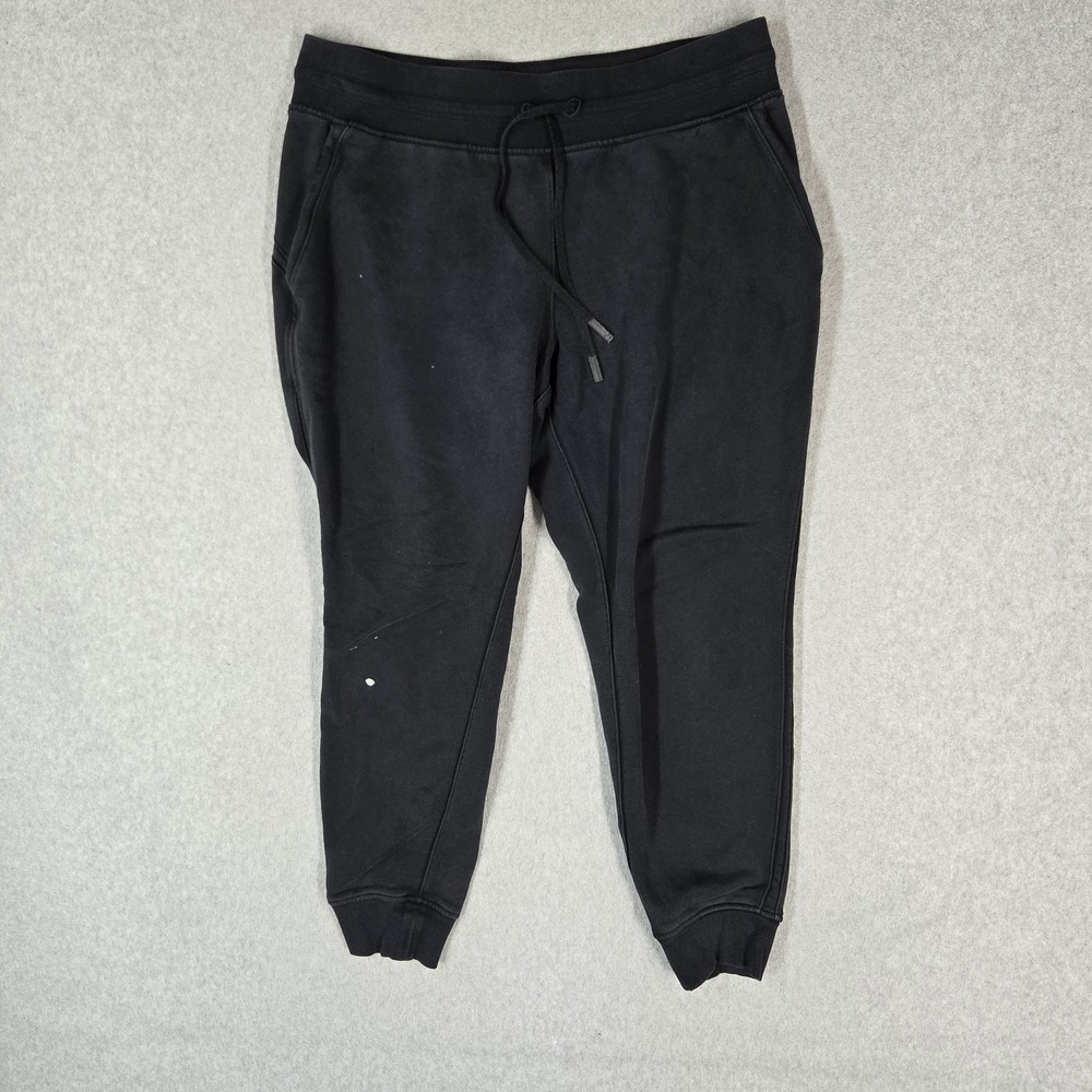 Lululemon Women Pants 12 Black Fleece Warm Down Jogger II 25" Inseam READ